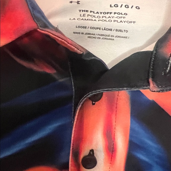 Under Armour The Playoff Polo in the Crocus Blur pattern. - Picture 4 of 6